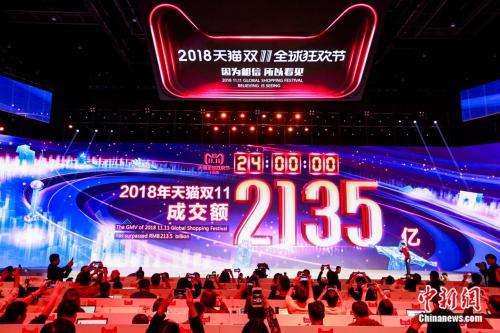 2018天貓雙11最終數(shù)字定格:全天成交額達(dá)2135億