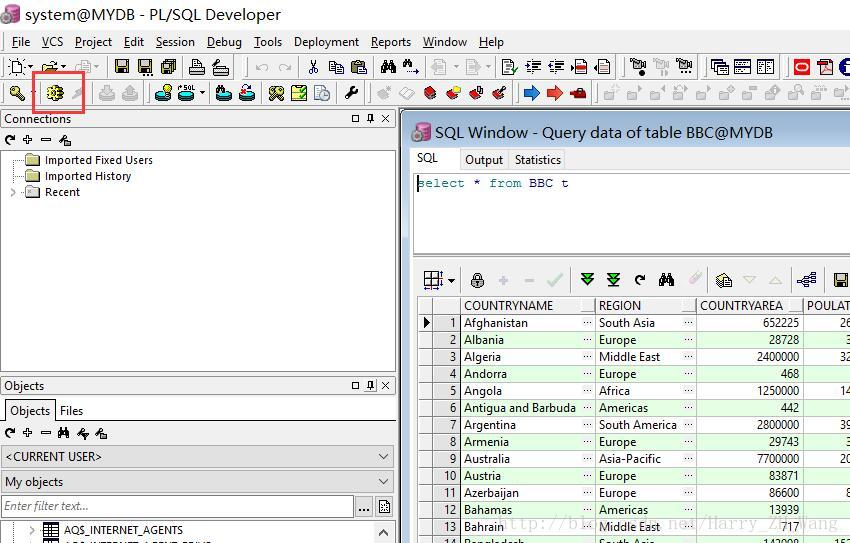 PLSQL Developer連接Oracle及基本使用，表及語句索引情況