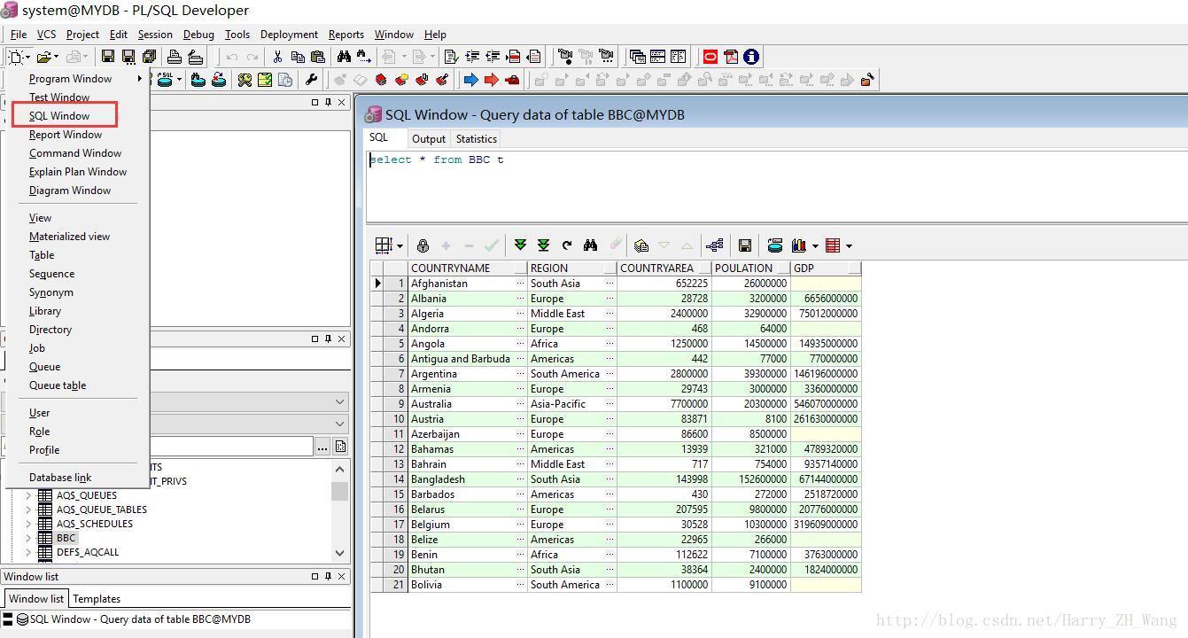 PLSQL Developer連接Oracle及基本使用，表及語句索引情況