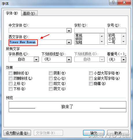 中英文混編的文檔，怎樣把左右英文字體設(shè)置為新羅馬字體