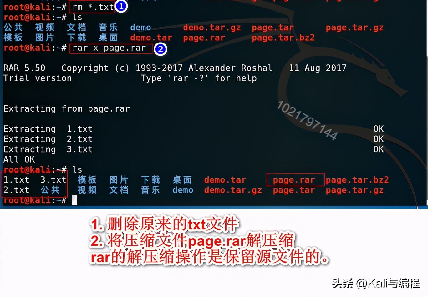 Kali與Shell編程 -- rar壓縮包管理使用